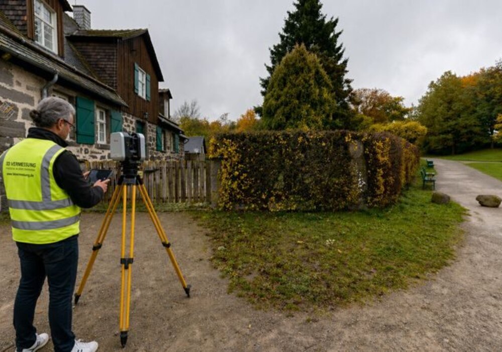 3D-Laserscanning am historischen Aufseherhaus am Herkules