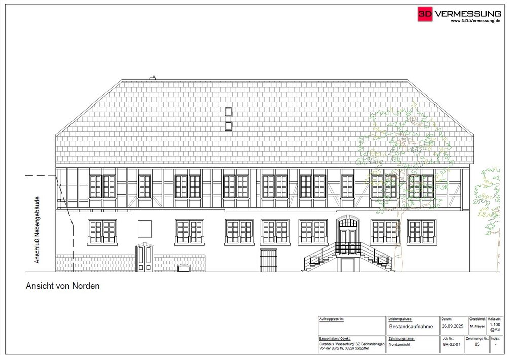 Digitale Bestandszeichnung der Wasserburg Salzgitter-Gebhardshagen