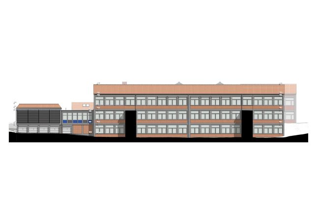 Fassadenansicht Oberschule Ottbergen Gesamtansicht