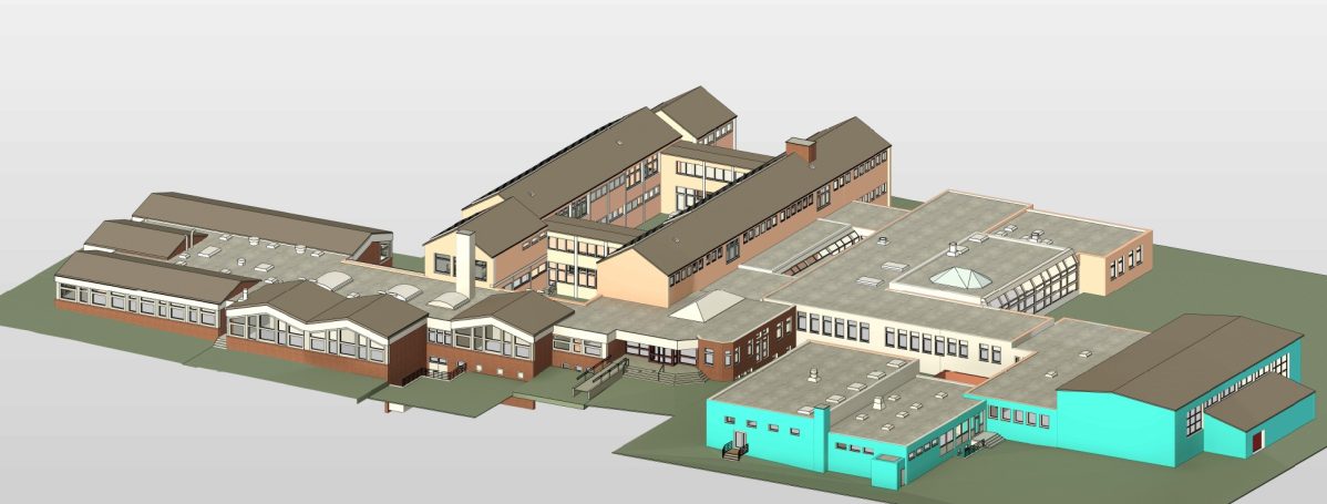 Revit-Modell der Oberschule Söhlde aus alternativer Perspektive