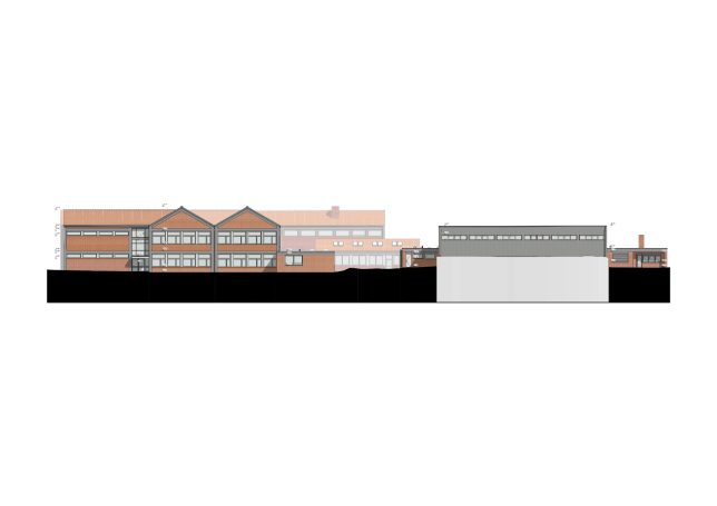 Fassadenansicht Oberschule Ottbergen mit Nebengebäude