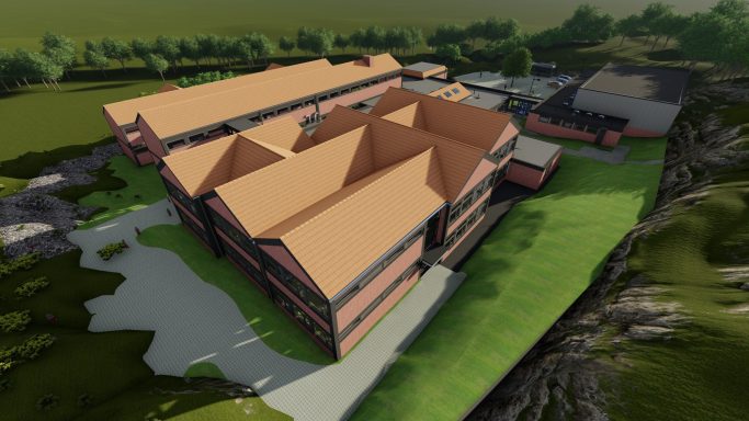 3D-Rendering Oberschule Ottbergen Gesamtansicht