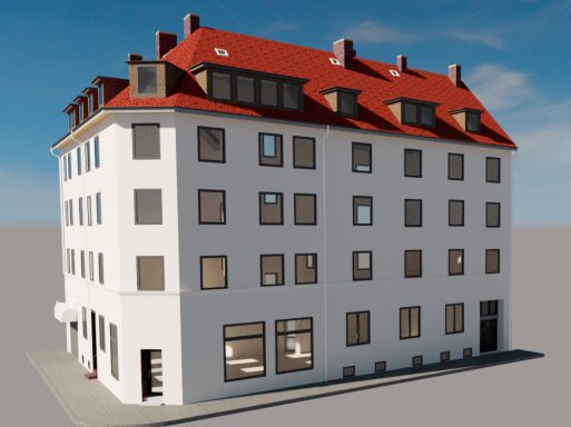 3D-Modell eines Gebäudes in der Flüggestraße Hannover basierend auf 3D-Laserscanning und digitaler Bestandsvermessung