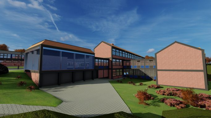 3D-Rendering Oberschule Ottbergen Innenhof