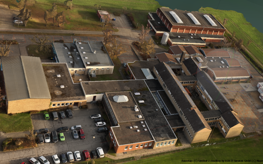RTK-Drohnenaufnahme der Oberschule Söhlde