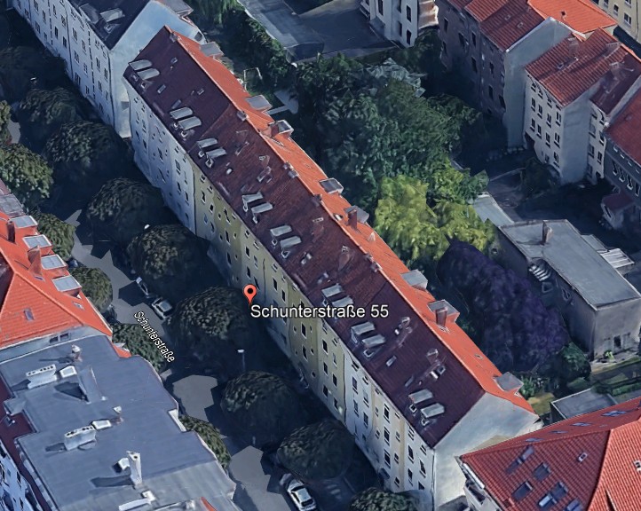 Luftbild des Mehrfamilienhauses Schunterstraße Braunschweig